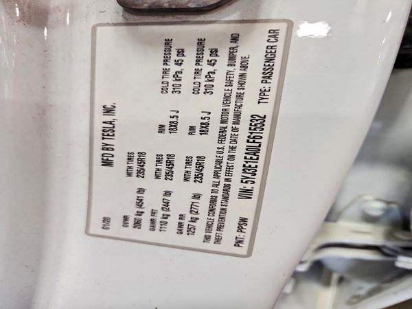2020 TESLA MODEL 3
