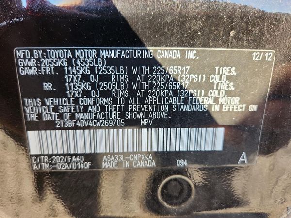 2012 TOYOTA RAV4 Standard