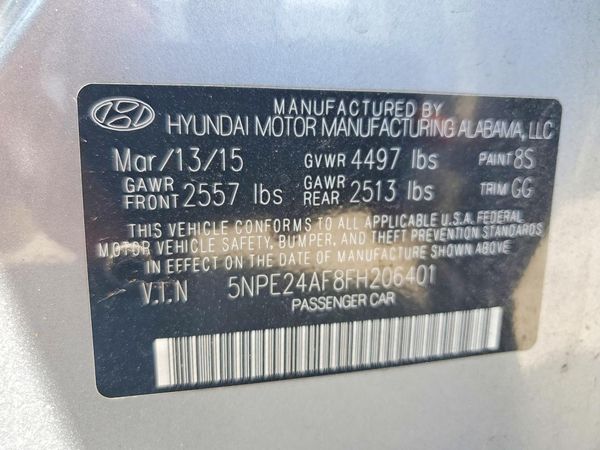 2015 HYUNDAI SONATA SE, ECO