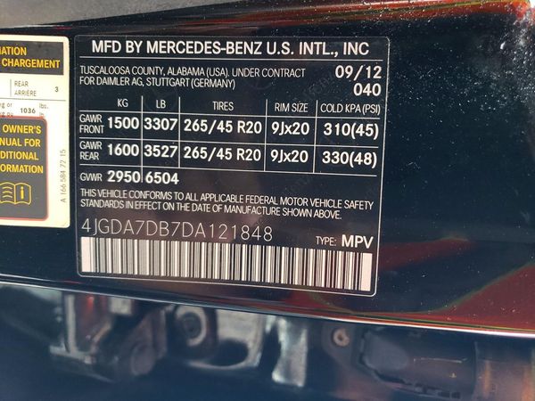 2013 MERCEDES-BENZ ML ML550 4-MATIC