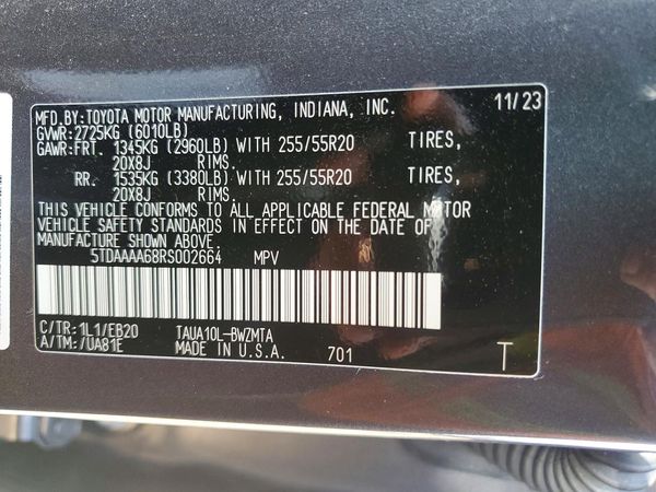 2024 LEXUS TX350 350 — VINS