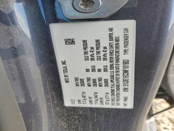 2022 TESLA MODEL 3