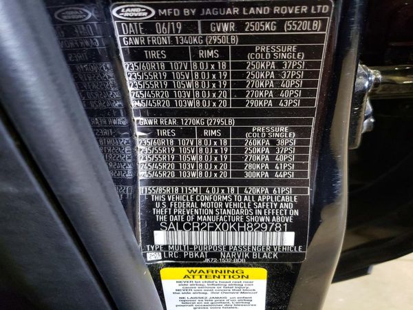 2019 LAND ROVER DISCOVERY SPORT HSE/Landmark Edition — VINS