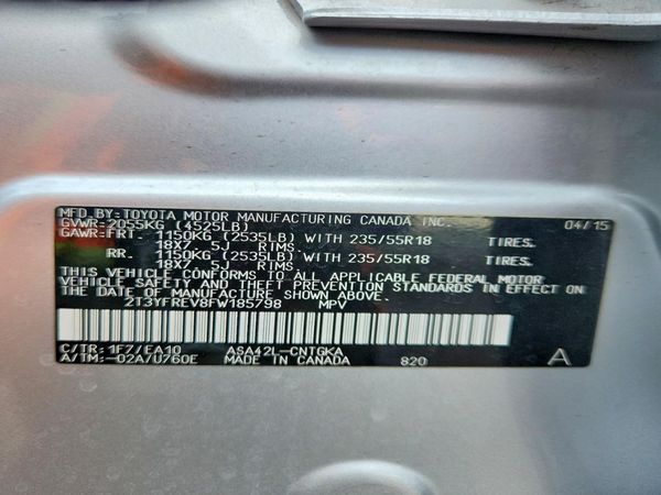 2015 TOYOTA RAV4 Limited (G Grade)