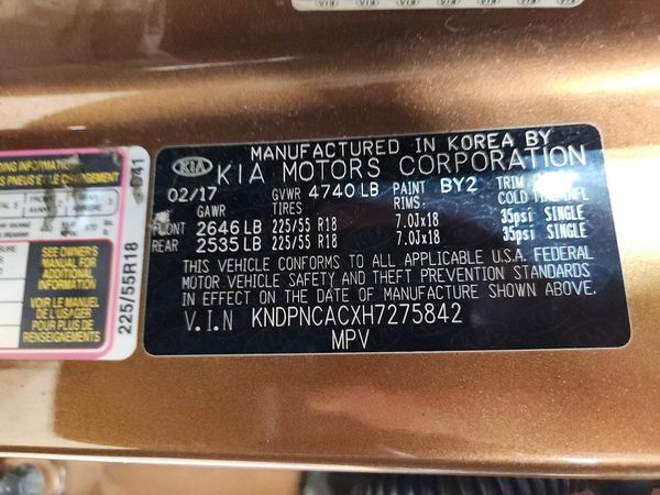 2017 KIA SPORTAGE EX — VINS