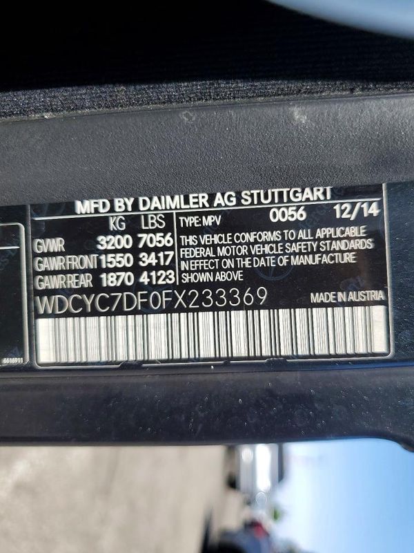 2015 MERCEDES-BENZ G G63 AMG 4-Matic