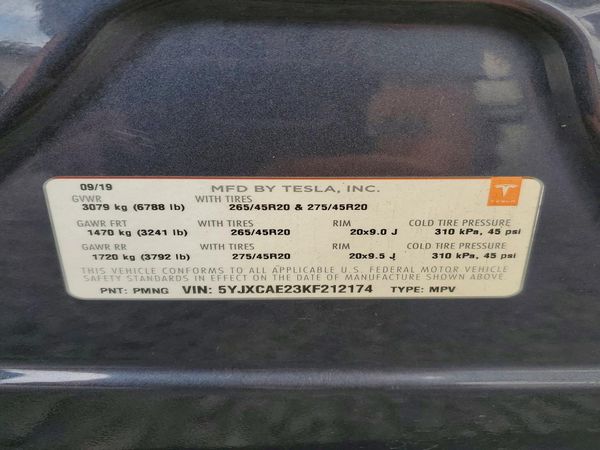 2019 TESLA MODEL X