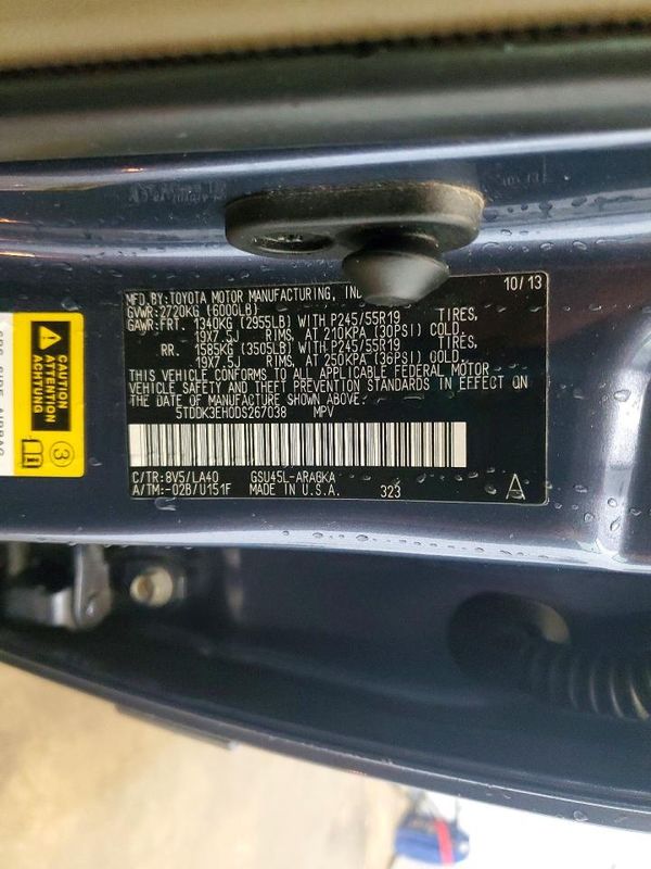 2013 TOYOTA HIGHLANDER Base/Hybrid — VINS