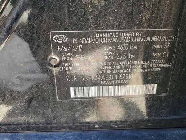 2017 HYUNDAI SONATA