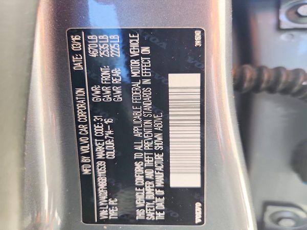 2016 VOLVO S60 SV35 Platinum