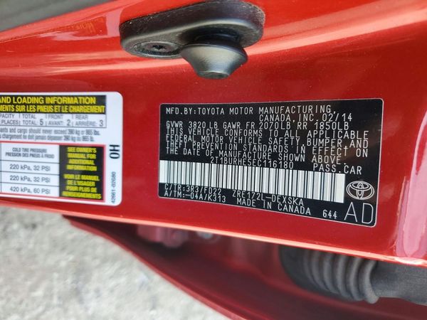 2014 TOYOTA COROLLA