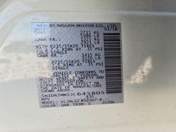 2018 NISSAN PATHFINDER