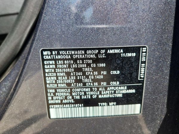 2019 VOLKSWAGEN ATLAS