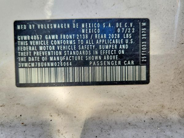 2022 VOLKSWAGEN JETTA S