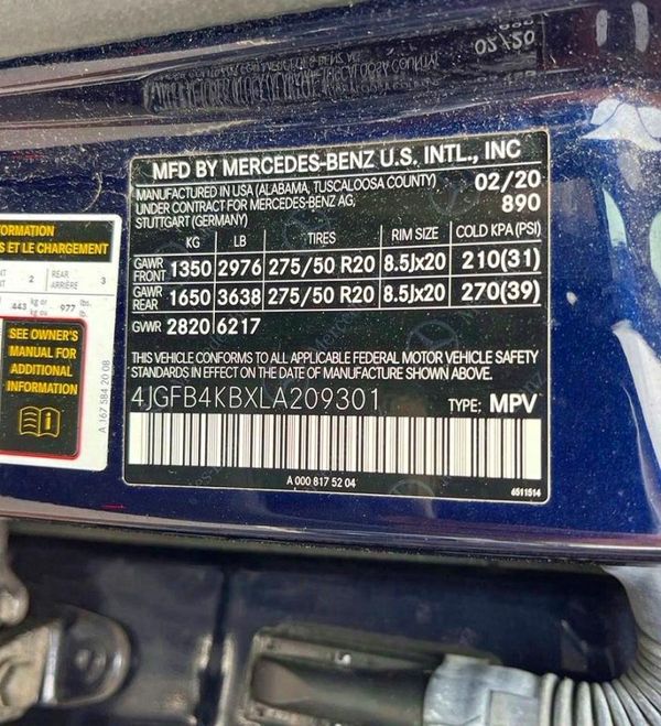 2020 MERCEDES-BENZ GLE GLE350-4M