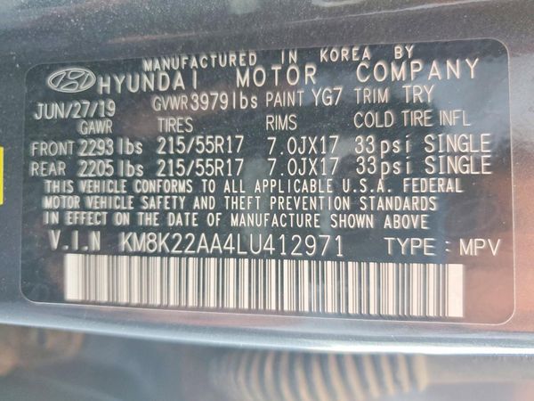 2020 HYUNDAI KONA SEL