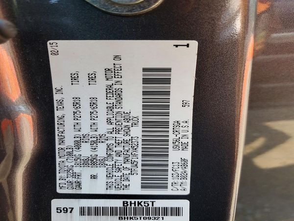 2015 TOYOTA TUNDRA SR5 Grade