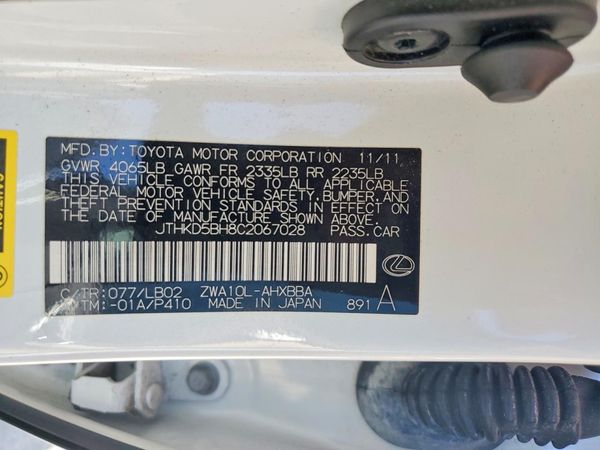 2012 LEXUS CT200H 200h