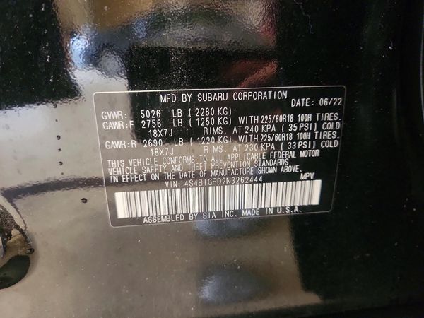 2022 SUBARU OUTBACK