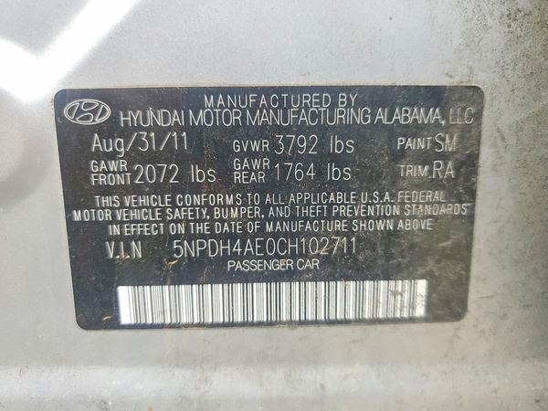 2012 HYUNDAI ELANTRA