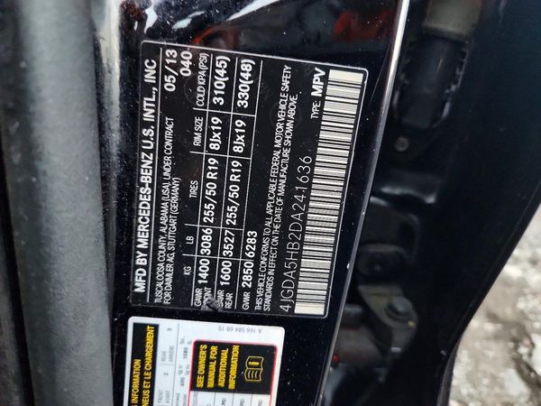 2013 MERCEDES-BENZ ML ML350 4-MATIC