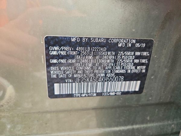2019 SUBARU FORESTER Ltd Base+ES+SMART