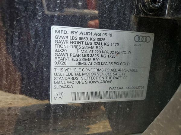 2018 AUDI Q7 quattro Premium Plus