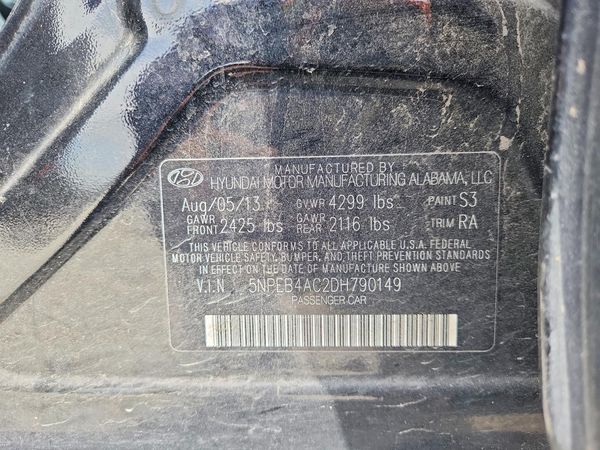 2013 HYUNDAI SONATA