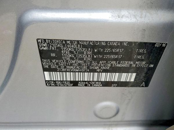 2016 TOYOTA RAV4 LE (X Grade)