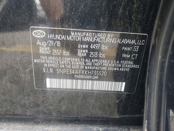 2019 HYUNDAI SONATA
