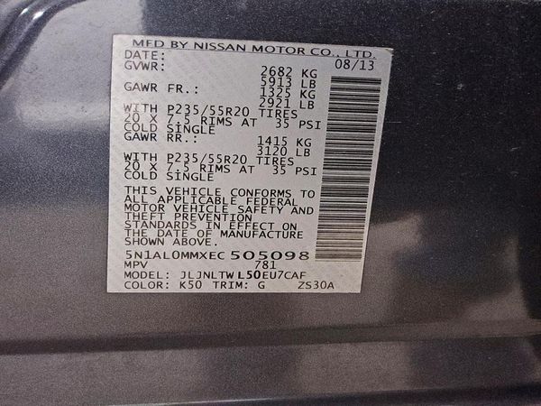 2014 INFINITI QX60 BASE — VINS