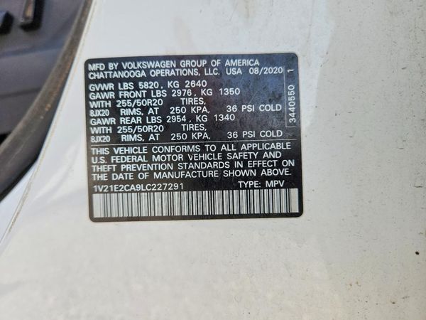 2020 VOLKSWAGEN ATLAS CROSS SPORT 4Motion SE