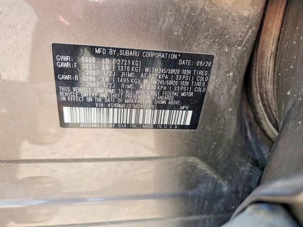 2021 SUBARU ASCENT Limited 8+ES+KA
