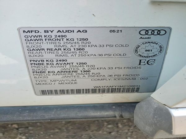 2021 AUDI Q5 S Line quattro Technik