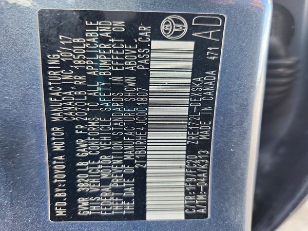 2018 TOYOTA COROLLA L/LE/SE/XLE/XSE