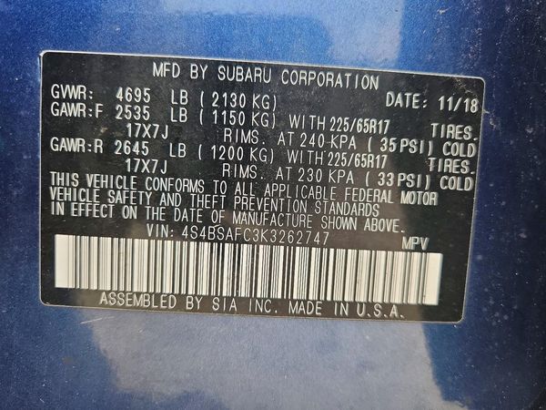 2019 SUBARU OUTBACK Premium+ES