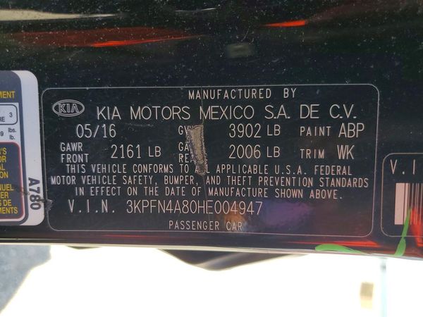 2017 KIA FORTE
