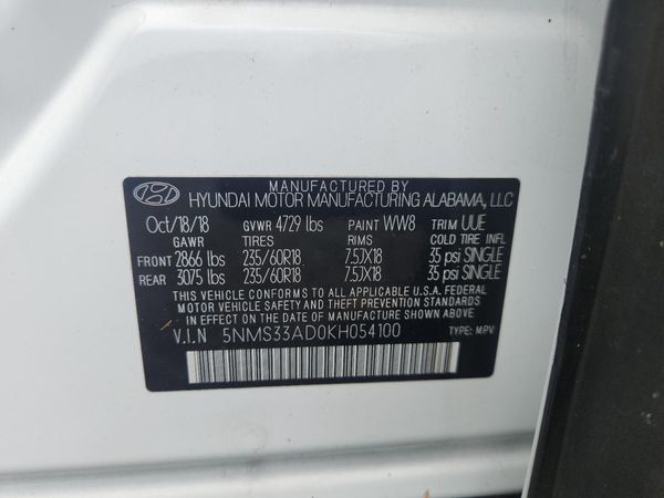 2019 HYUNDAI SANTA FE