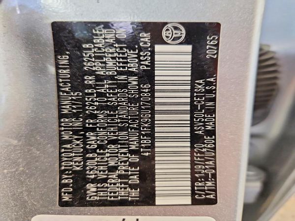2016 TOYOTA CAMRY