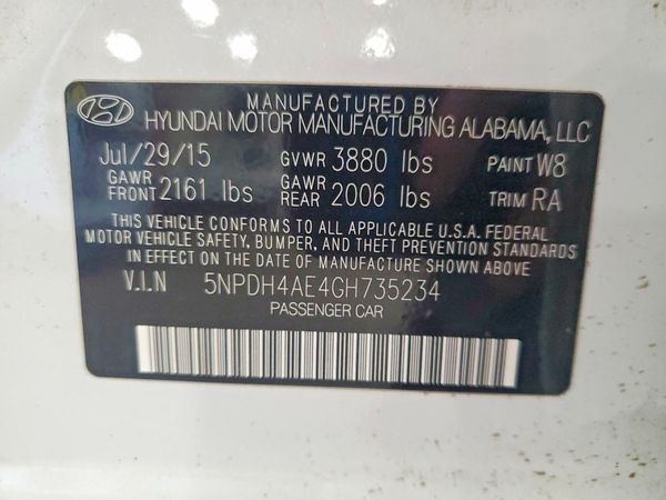 2016 HYUNDAI ELANTRA