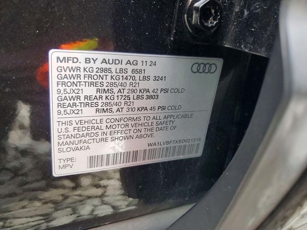 2025 AUDI Q7 quattro Premium Plus — VINS