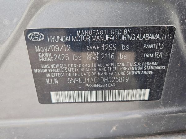 2013 HYUNDAI SONATA
