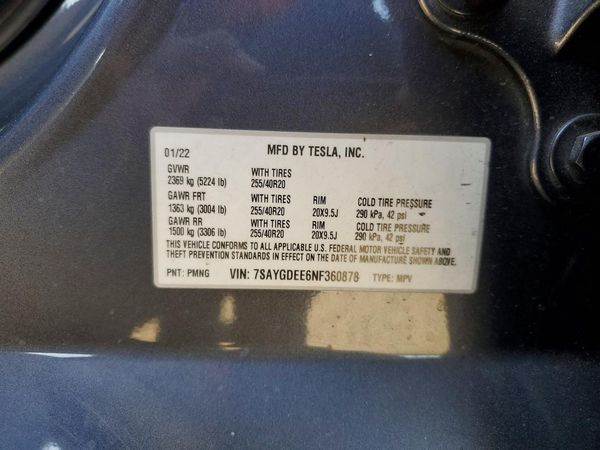 2022 TESLA MODEL Y
