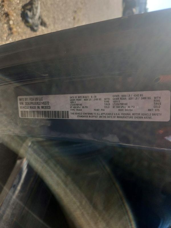 2020 RAM PROMASTER 3500 VF