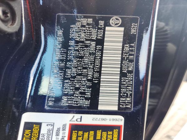 2017 TOYOTA CAMRY