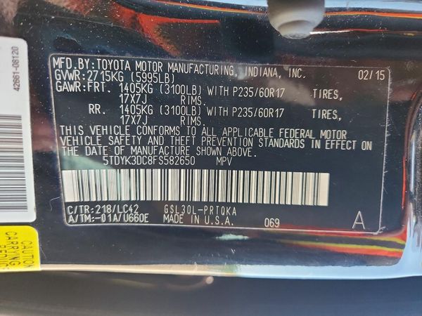 2015 TOYOTA SIENNA