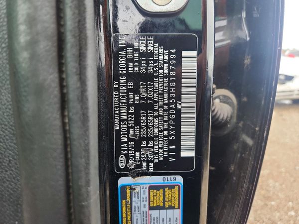 2017 KIA SORENTO L, LX — VINS