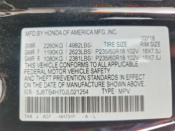 2018 ACURA RDX Advance Package