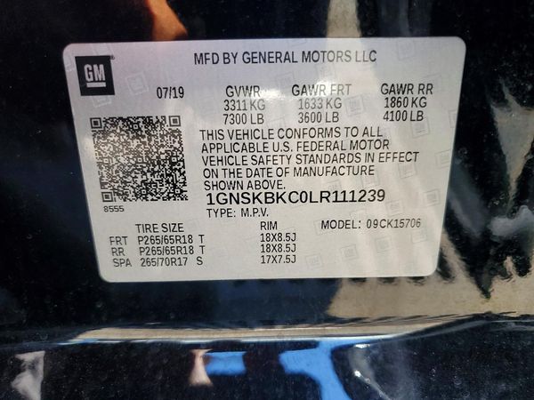 2020 CHEVROLET TAHOE LT