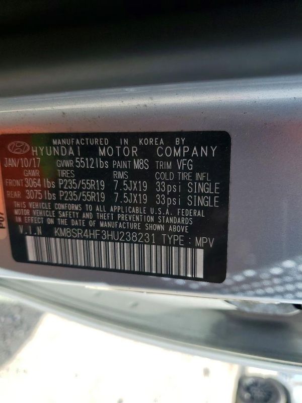 2017 HYUNDAI SANTA FE